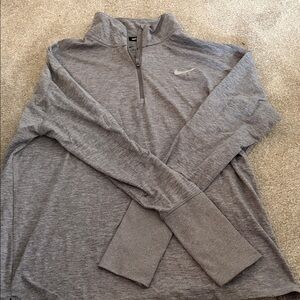 Nike Heather Gray Quarter-Zip Top